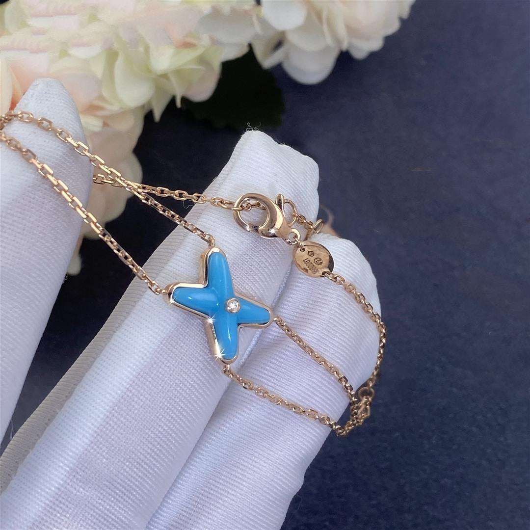 [Royal&Vicky]JEUX BRACELET TURQUOISE PINK GOLD 1 DIAMOND