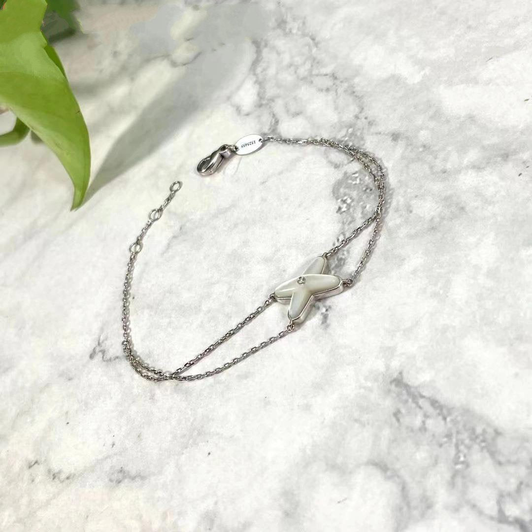 [Royal&Vicky]JEUX BRACELET WHITE MOP SILVER 1 DIAMOND