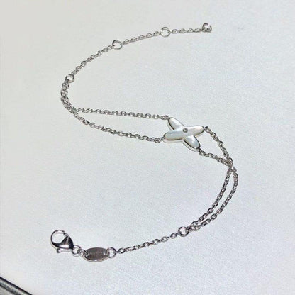 [Royal&Vicky]JEUX BRACELET WHITE MOP SILVER 1 DIAMOND