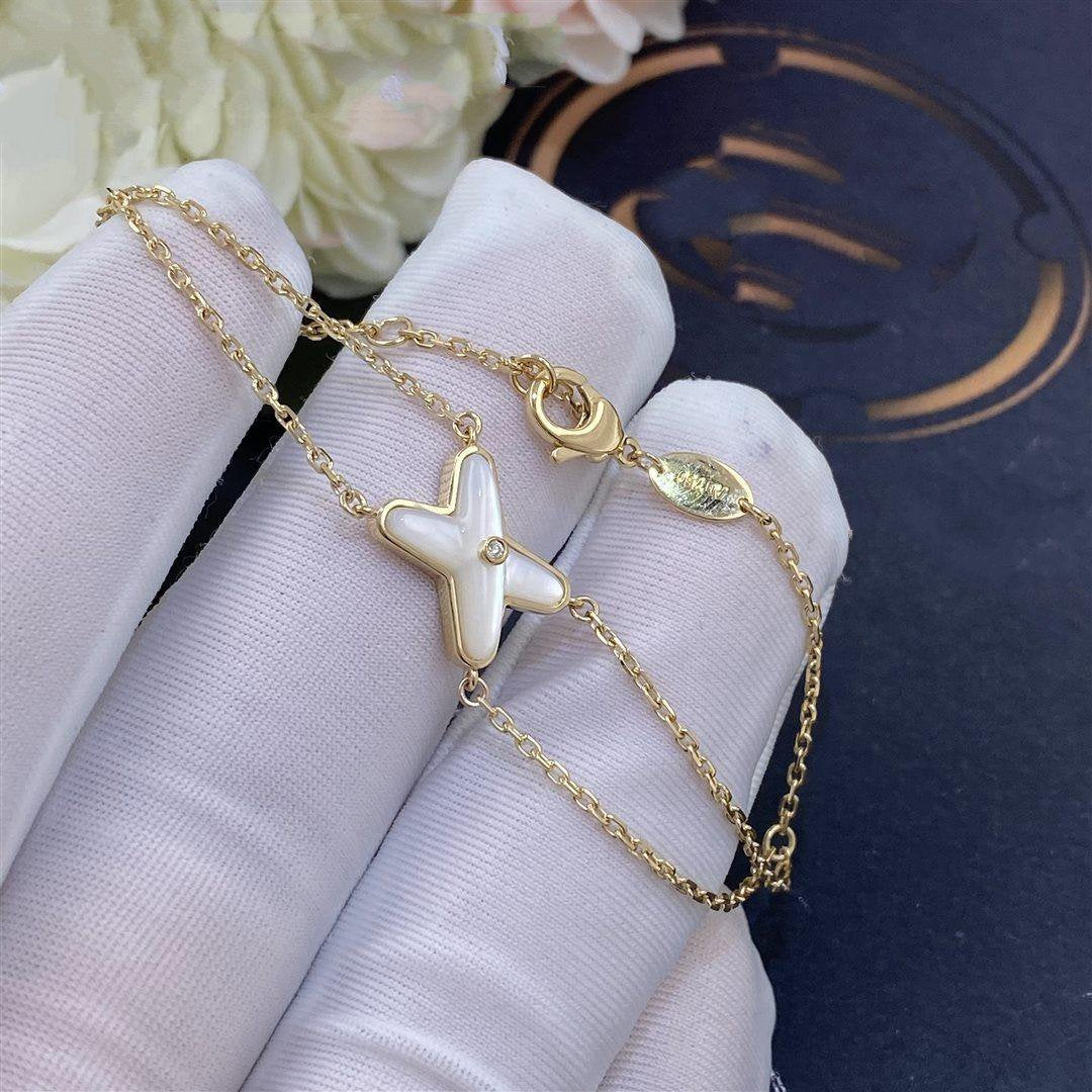 [Royal&Vicky]JEUX BRACELET WHITE MOP GOLD 1 DIAMOND