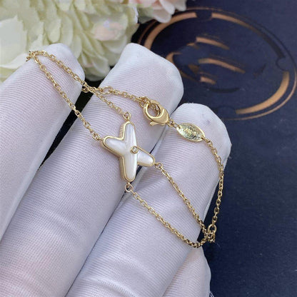 [Royal&Vicky]JEUX BRACELET WHITE MOP GOLD 1 DIAMOND