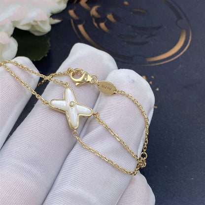 [Royal&Vicky]JEUX BRACELET WHITE MOP GOLD 1 DIAMOND