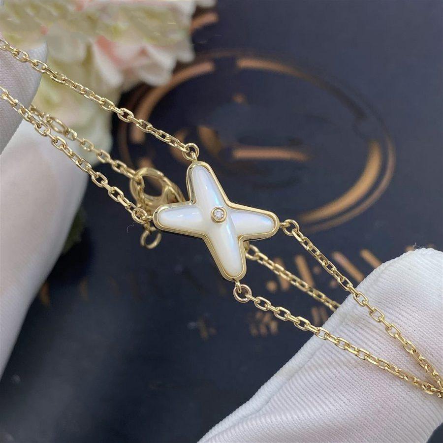[Royal&Vicky]JEUX BRACELET WHITE MOP GOLD 1 DIAMOND