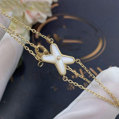 [Royal&Vicky]JEUX BRACELET WHITE MOP GOLD 1 DIAMOND