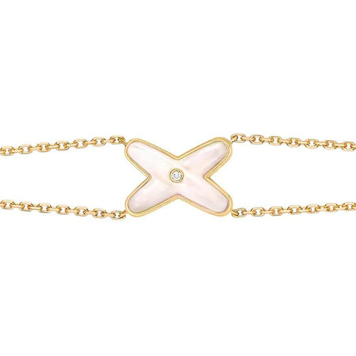[Royal&Vicky]JEUX BRACELET WHITE MOP GOLD 1 DIAMOND
