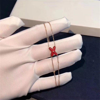 [Royal&Vicky]JEUX BRACELET CARNELIAN PINK GOLD 1 DIAMOND