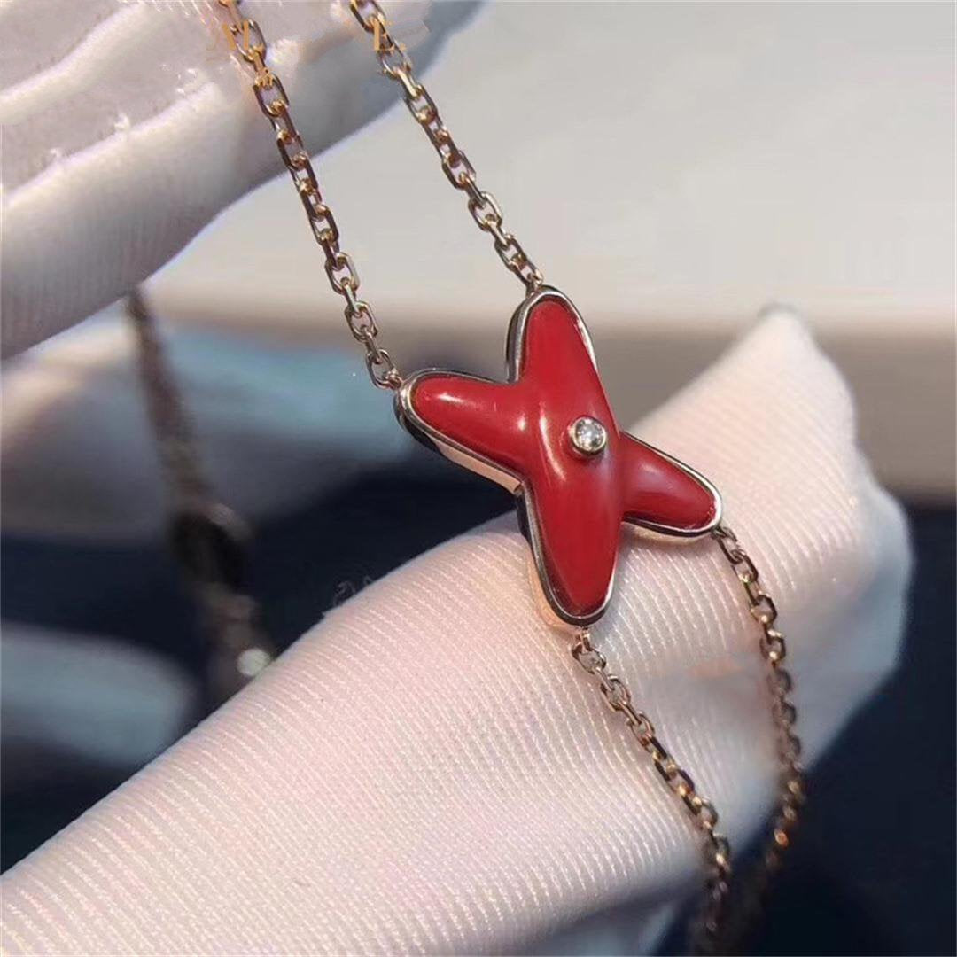 [Royal&Vicky]JEUX BRACELET CARNELIAN PINK GOLD 1 DIAMOND