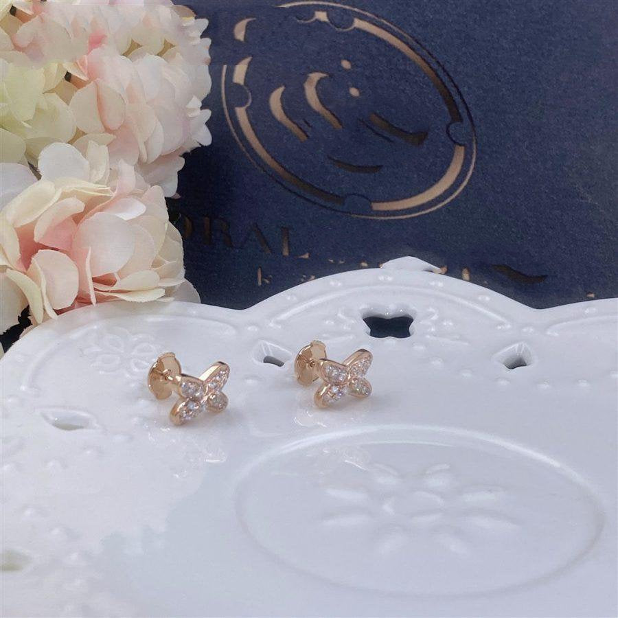 [Royal&Vicky]JEUX DE PINK GOLD DIAMOND EARRINGS