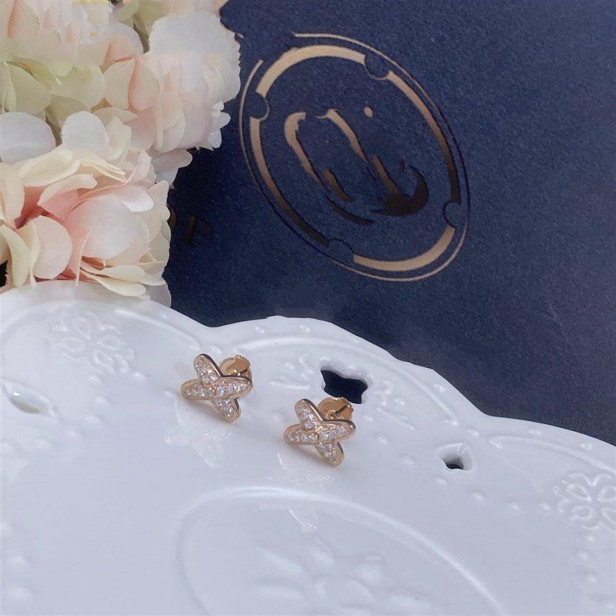 [Royal&Vicky]JEUX DE PINK GOLD DIAMOND EARRINGS