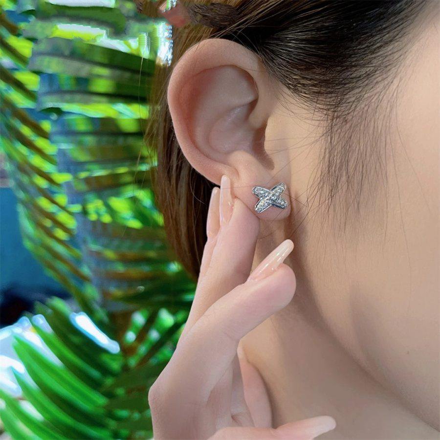 [Royal&Vicky]JEUX DE SILVER DIAMOND EARRINGS