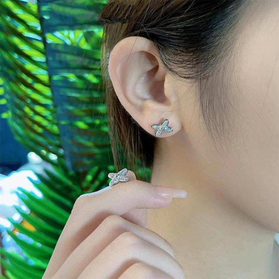 [Royal&Vicky]JEUX DE SILVER DIAMOND EARRINGS