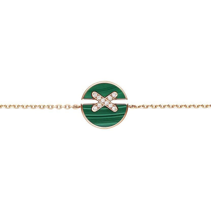 [Royal&Vicky]JEUX DE BRACELET MALACHITE PINK GOLD DIAMONDS