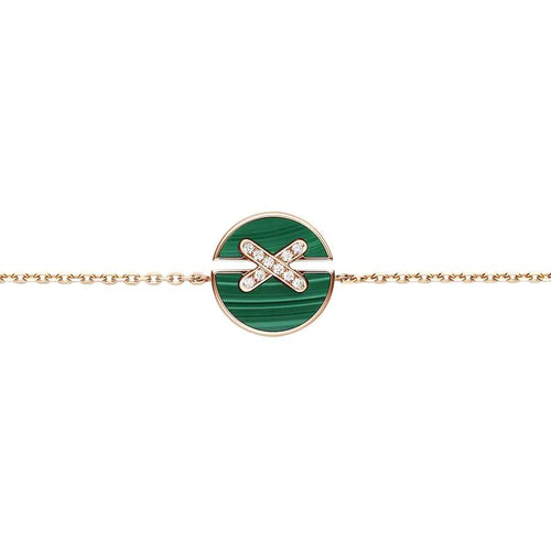 [Royal&Vicky]JEUX DE BRACELET MALACHITE PINK GOLD DIAMONDS
