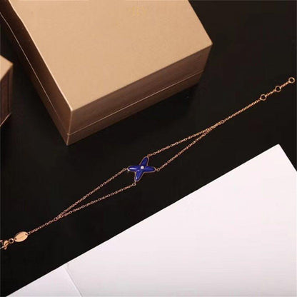 [Royal&Vicky]Hollow Design Four-Leaf Clover Flower Shape Bracelet