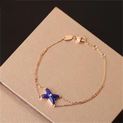 [Royal&Vicky]Hollow Design Four-Leaf Clover Flower Shape Bracelet