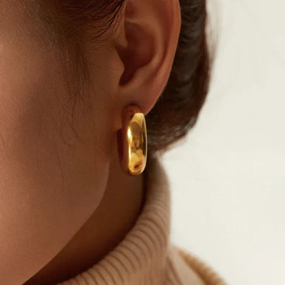 [Royal&Vicky]Natalia Chunky Gold Hoops