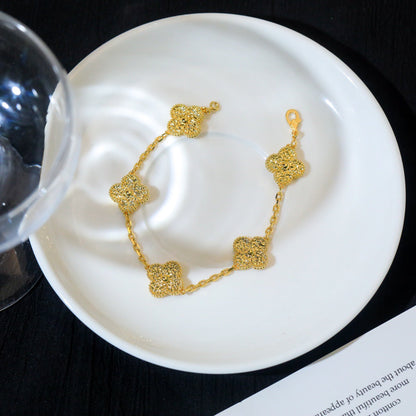 [Royal&Vicky]LUCKY CLOVER 5-MOTIF BRACELET - BRONZING