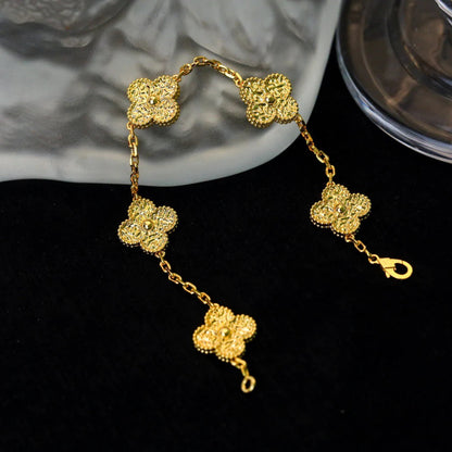 [Royal&Vicky]LUCKY CLOVER 5-MOTIF BRACELET - BRONZING