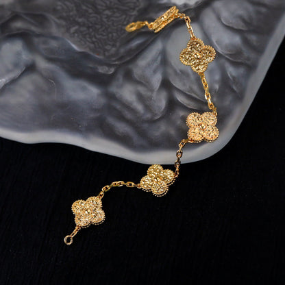[Royal&Vicky]LUCKY CLOVER 5-MOTIF BRACELET - BRONZING