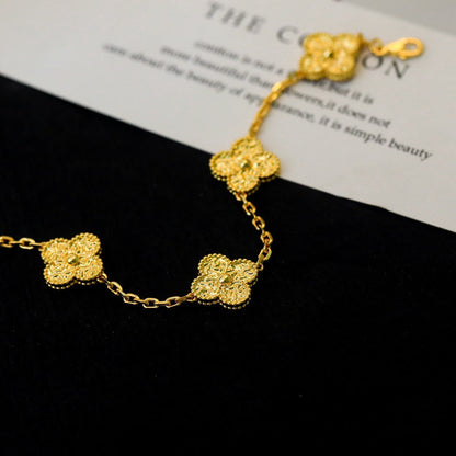 [Royal&Vicky]LUCKY CLOVER 5-MOTIF BRACELET - BRONZING