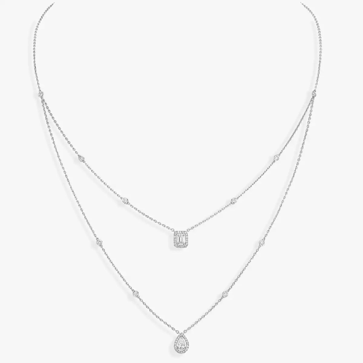 [Royal&Vicky]Diamond Necklace My Twin 2 Rows