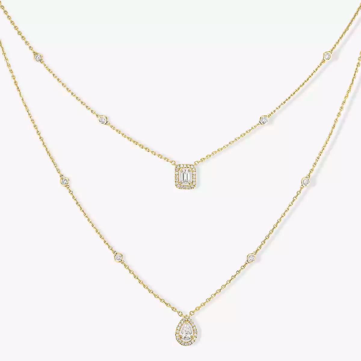[Royal&Vicky]Diamond Necklace My Twin 2 Rows