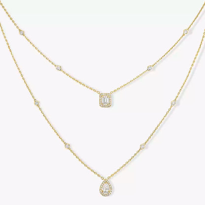 [Royal&Vicky]Diamond Necklace My Twin 2 Rows