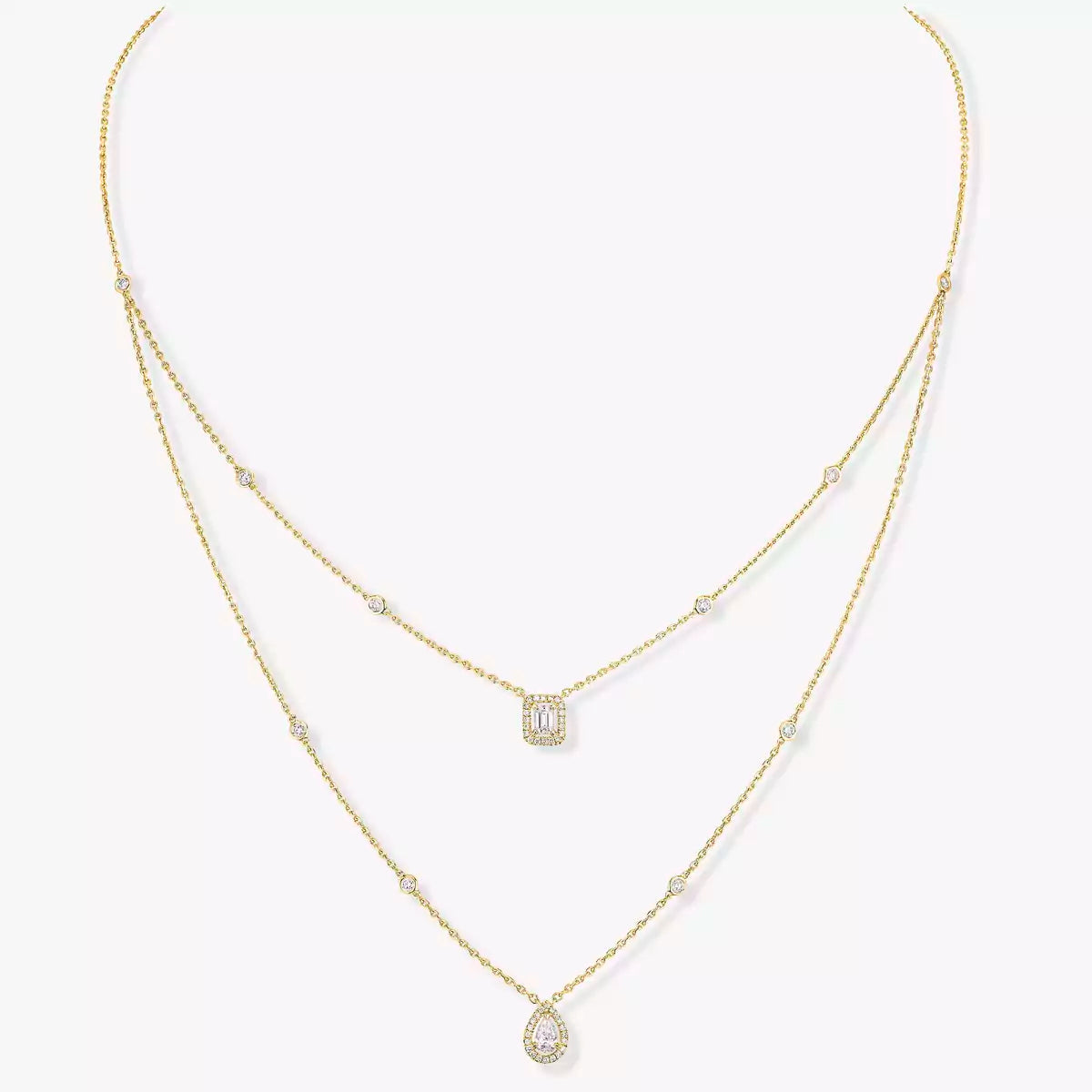 [Royal&Vicky]Diamond Necklace My Twin 2 Rows