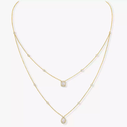 [Royal&Vicky]Diamond Necklace My Twin 2 Rows