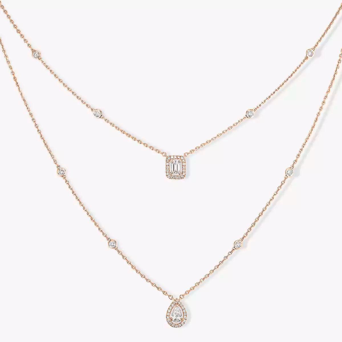 [Royal&Vicky]Diamond Necklace My Twin 2 Rows
