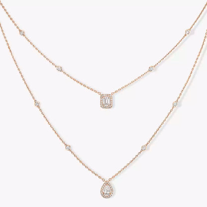 [Royal&Vicky]Diamond Necklace My Twin 2 Rows