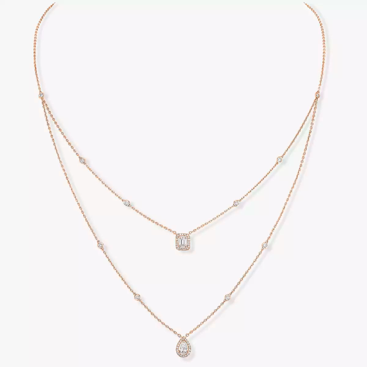 [Royal&Vicky]Diamond Necklace My Twin 2 Rows