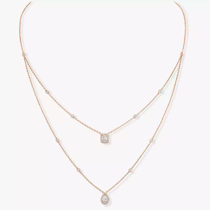 [Royal&Vicky]Diamond Necklace My Twin 2 Rows