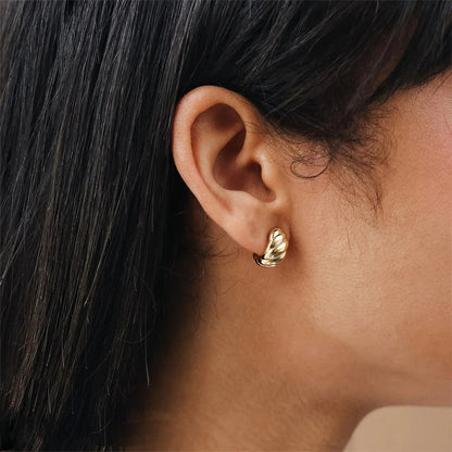 [Royal&Vicky]Croissant Huggie Earrings