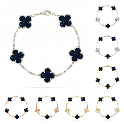 [Royal&Vicky]LUCKY CLOVER 5-MOTIF BRACELET - PIETERSITE COLLECTION