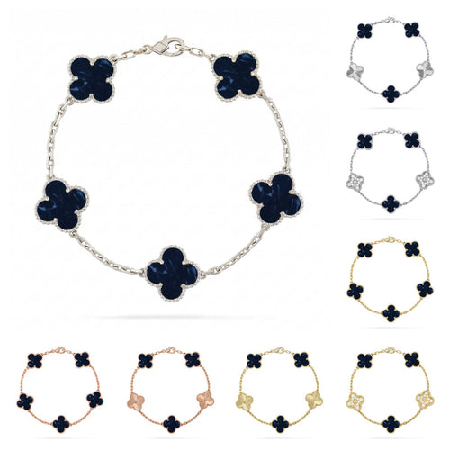 [Royal&Vicky]LUCKY CLOVER 5-MOTIF BRACELET - PIETERSITE COLLECTION