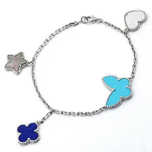 [Royal&Vicky]LUCKY SPRING SILVER BRACELET 4 MOTIF