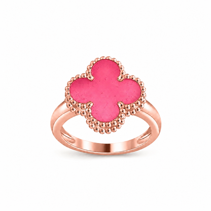 [Royal&Vicky]NEW CLOVER PINK ENAMEL RINGS