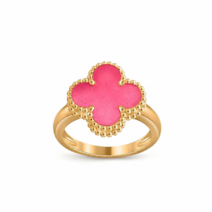 [Royal&Vicky]NEW CLOVER PINK ENAMEL RINGS