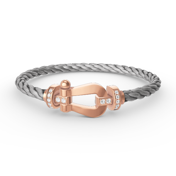 [Royal&Vicky]FORCE LARGE HORSESHOE HALF DIAMOND BRACELET ROSE GOLD