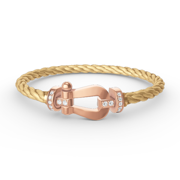 [Royal&Vicky]FORCE LARGE HORSESHOE HALF DIAMOND BRACELET ROSE GOLD