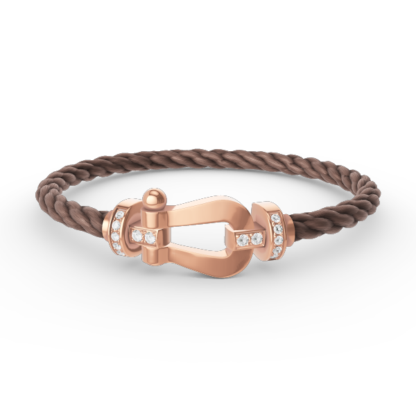 [Royal&Vicky]FORCE LARGE HORSESHOE HALF DIAMOND BRACELET ROSE GOLD