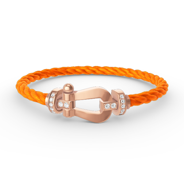 [Royal&Vicky]FORCE LARGE HORSESHOE HALF DIAMOND BRACELET ROSE GOLD
