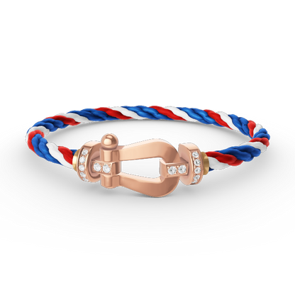 [Royal&Vicky]FORCE LARGE HORSESHOE HALF DIAMOND BRACELET ROSE GOLD