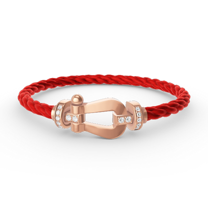 [Royal&Vicky]FORCE LARGE HORSESHOE HALF DIAMOND BRACELET ROSE GOLD