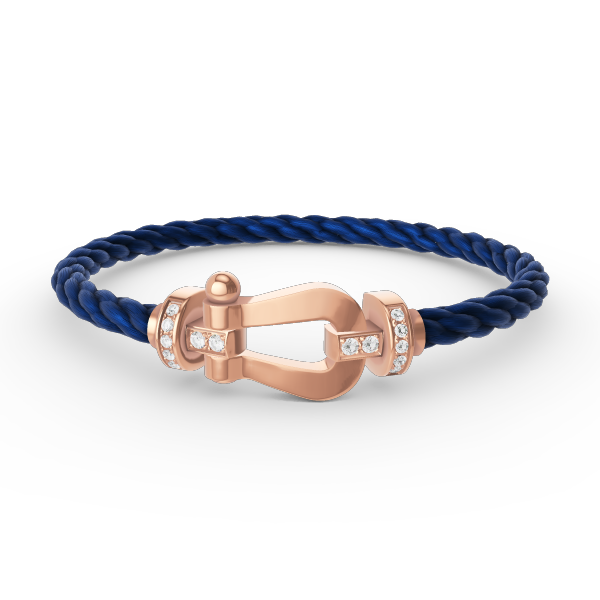 [Royal&Vicky]FORCE LARGE HORSESHOE HALF DIAMOND BRACELET ROSE GOLD