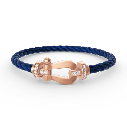 [Royal&Vicky]FORCE LARGE HORSESHOE HALF DIAMOND BRACELET ROSE GOLD