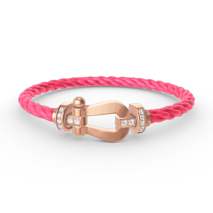 [Royal&Vicky]FORCE LARGE HORSESHOE HALF DIAMOND BRACELET ROSE GOLD