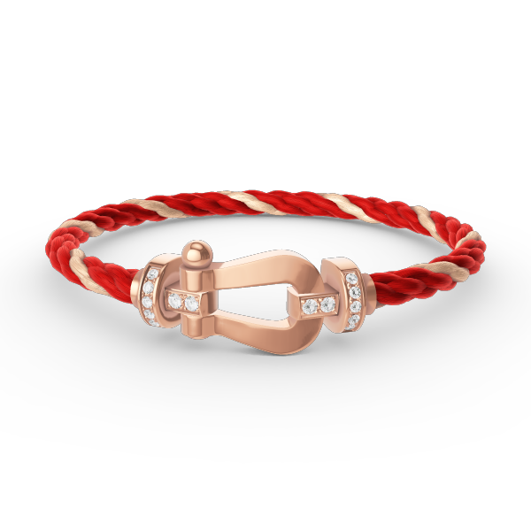 [Royal&Vicky]FORCE LARGE HORSESHOE HALF DIAMOND BRACELET ROSE GOLD