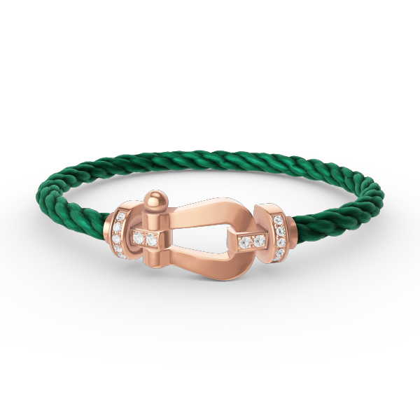 [Royal&Vicky]FORCE LARGE HORSESHOE HALF DIAMOND BRACELET ROSE GOLD